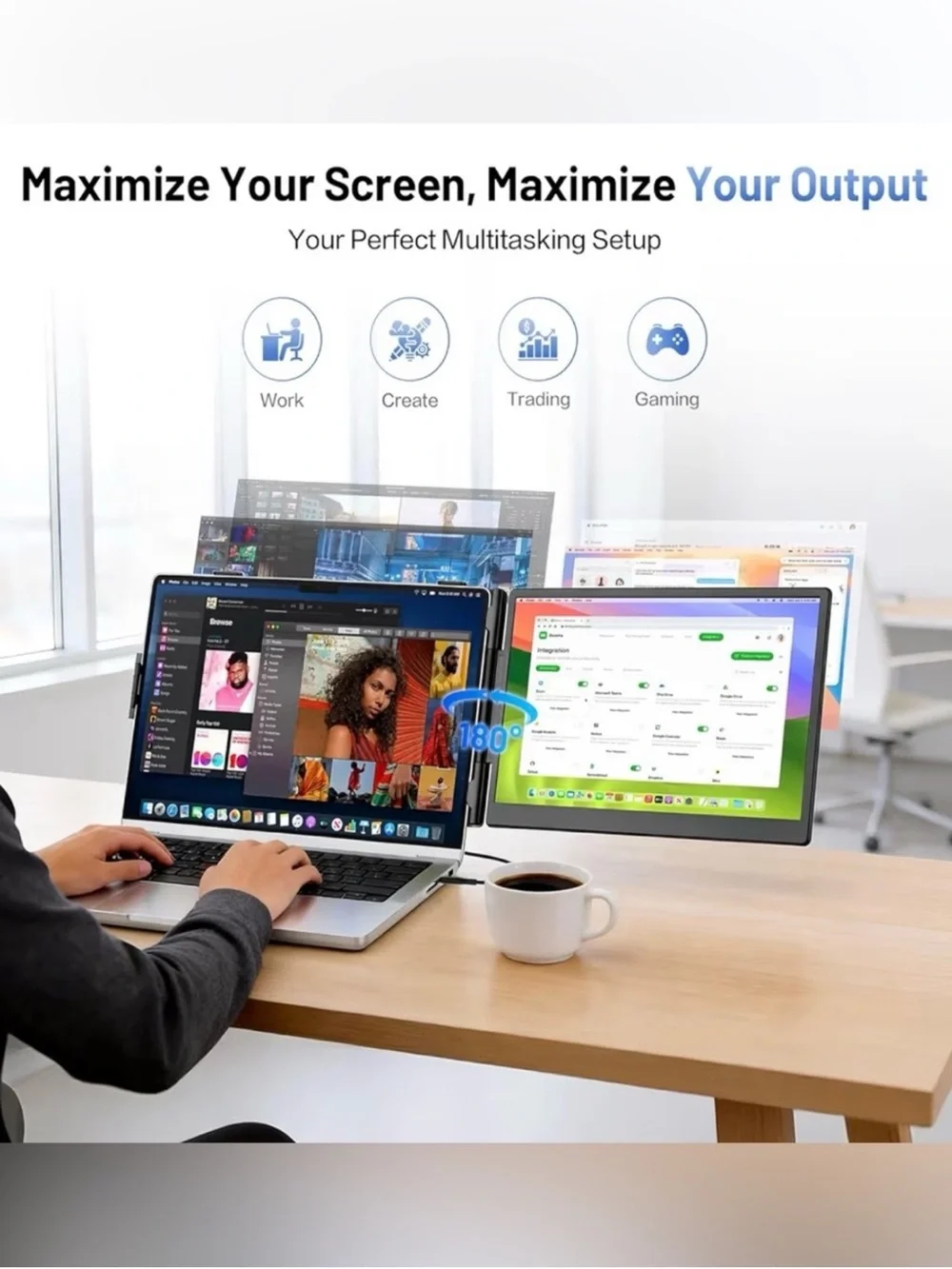 Laptop screen extender 14” FHD 1080 portable monitor for laptop with 100% sRGB